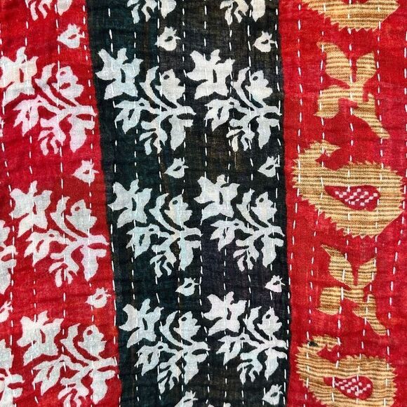 Jaded Gypsy Kantha Kimono OS  Frayed Edges Boho Festival Cottage Artsy Rustic - Picture 14 of 16